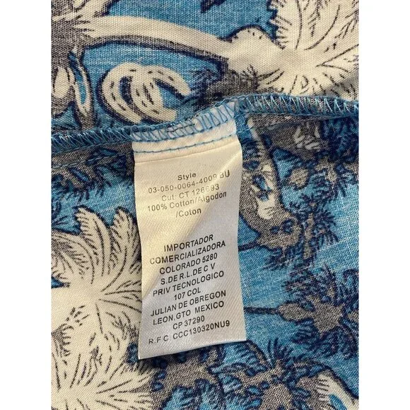 Roper Women's Blue Palm Tree Horseshoes rodeo ready Pearl Snap Western Shirt M - Picture 7 of 10